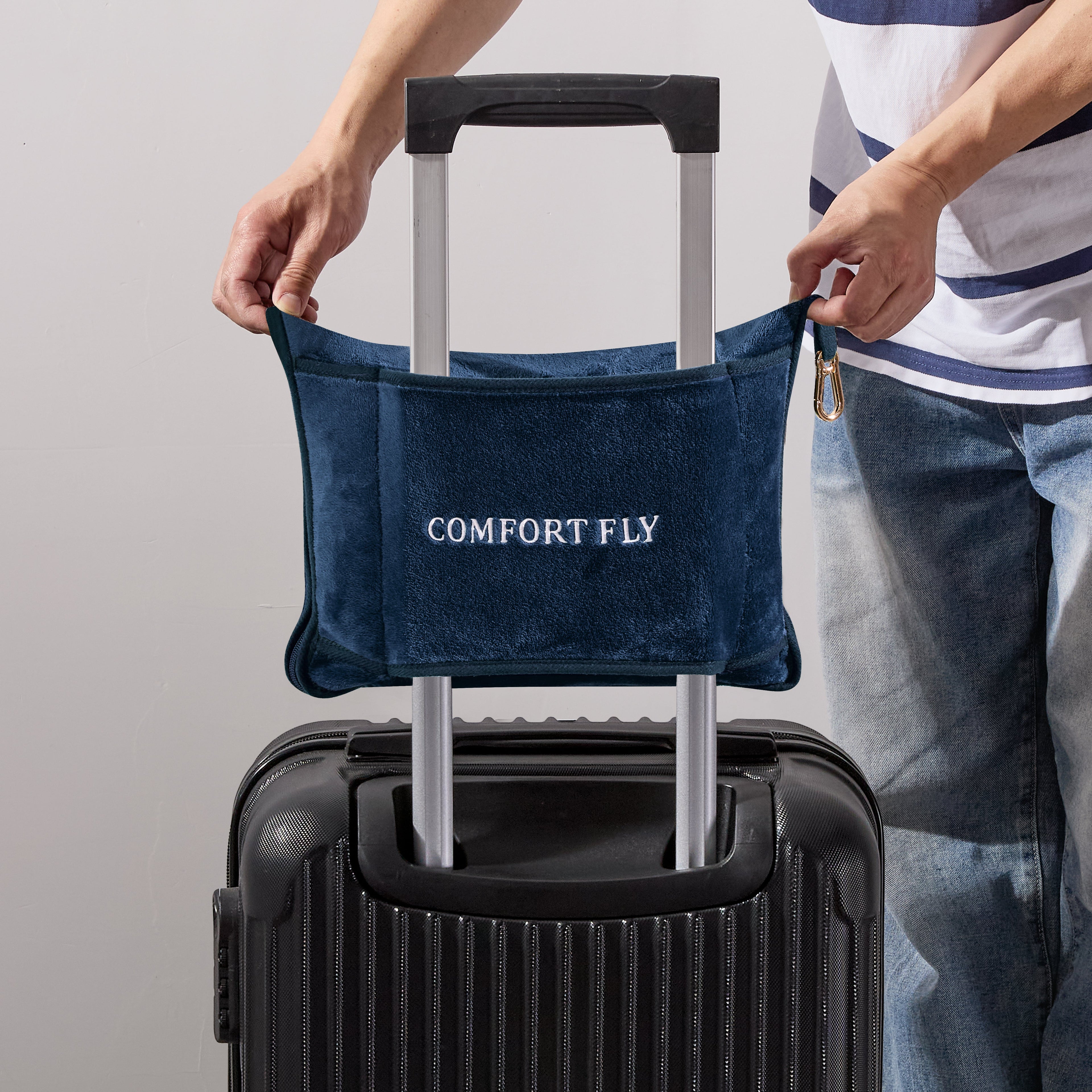 Comfort Fly Travel Blanket & Pillow – 2-in-1 Micro Plush Airplane Blanket with Carry Case (40" x 70")